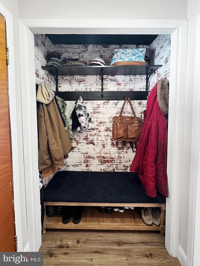 mudroom featuring wood finished floors