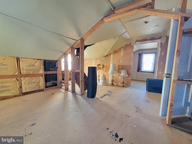 view of unfinished attic