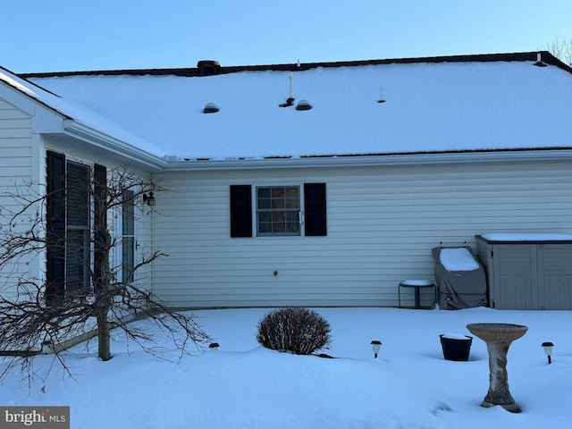 view of snowy exterior