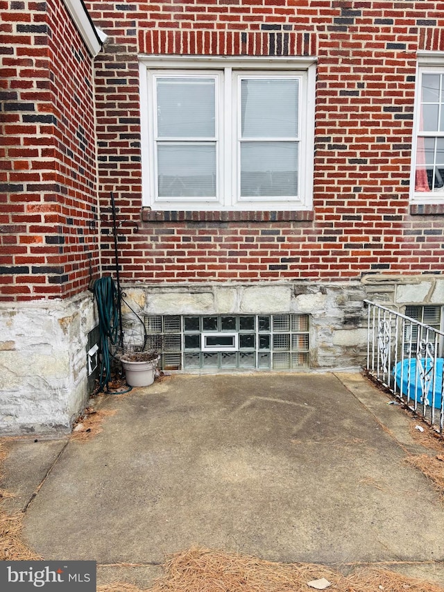 details featuring brick siding