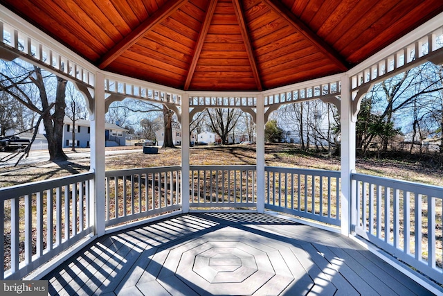 deck with a gazebo