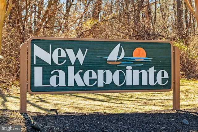 view of community sign