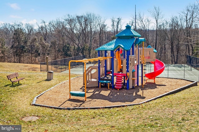 community playground with fence