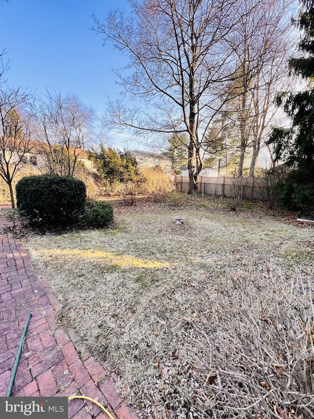 view of yard featuring fence