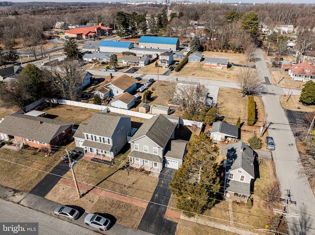 bird's eye view with a residential view