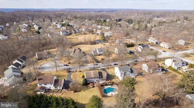 bird's eye view with a residential view