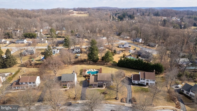 aerial view with a residential view