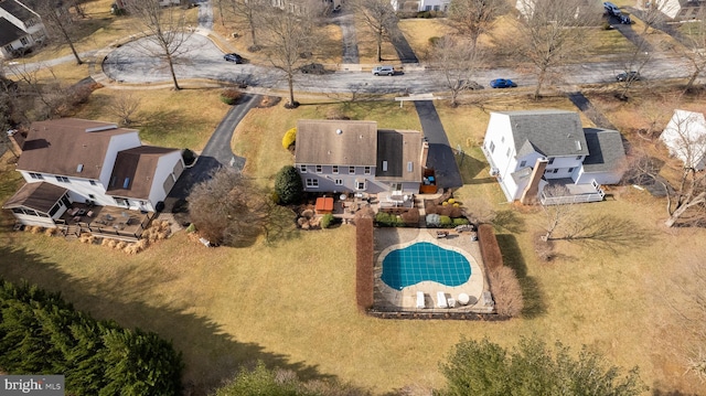 drone / aerial view with a residential view