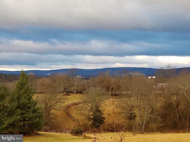 view of mountain feature featuring a rural view