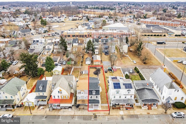 aerial view with a residential view