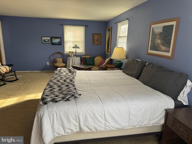 bedroom featuring carpet