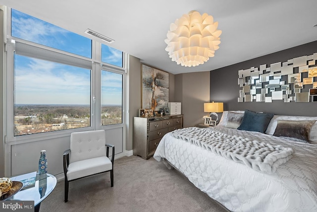 bedroom with carpet and visible vents