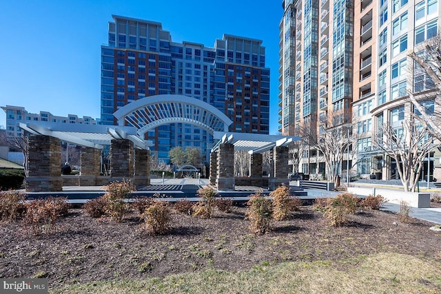 view of community with a pergola