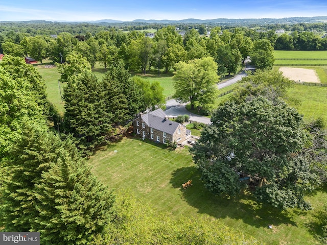 aerial view featuring a view of trees