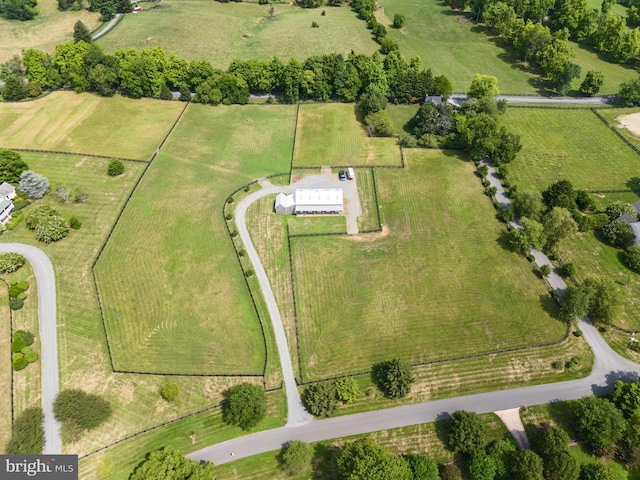 bird's eye view featuring a rural view