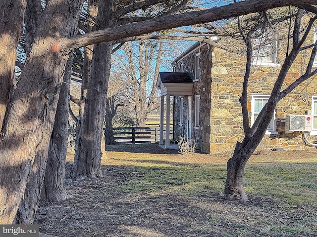 view of yard featuring fence