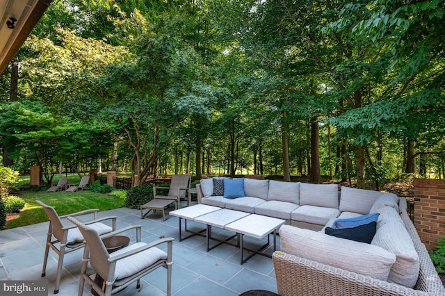 view of patio with outdoor lounge area