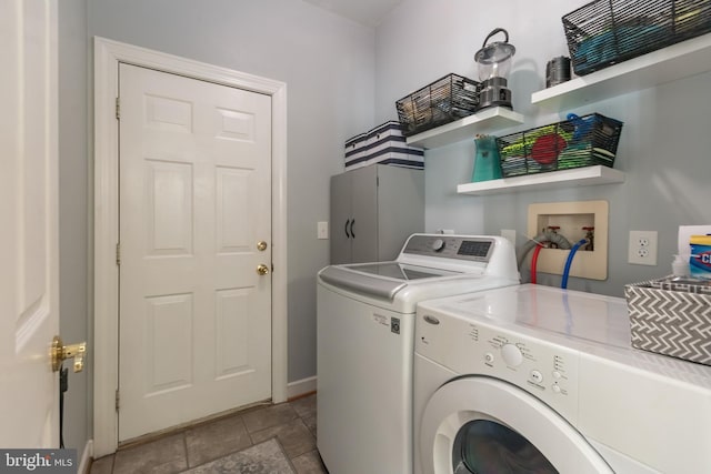 washroom with laundry area and washer and clothes dryer