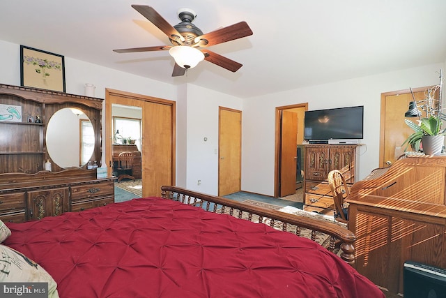 bedroom featuring a ceiling fan