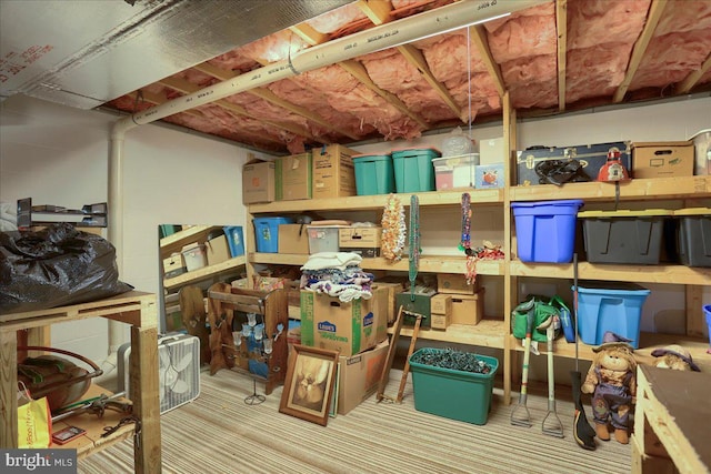 view of storage area
