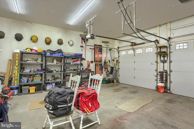 garage featuring a garage door opener