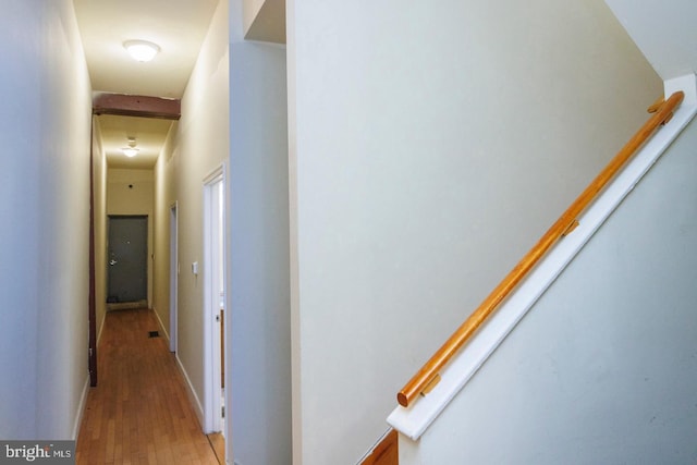 hallway featuring light wood finished floors