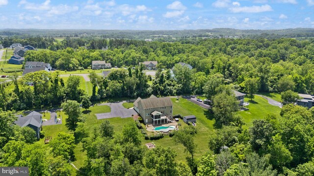 36976 Walnut Park Ln, Purcellville, VA 20132 - drone / aerial view of a forest and a pool