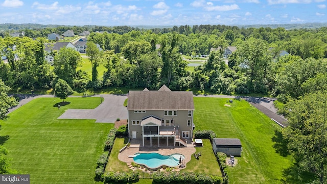 36976 Walnut Park Ln, Purcellville, VA 20132 - view from above of property with a pool