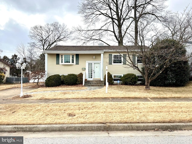 view of split foyer home