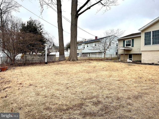 view of yard with fence