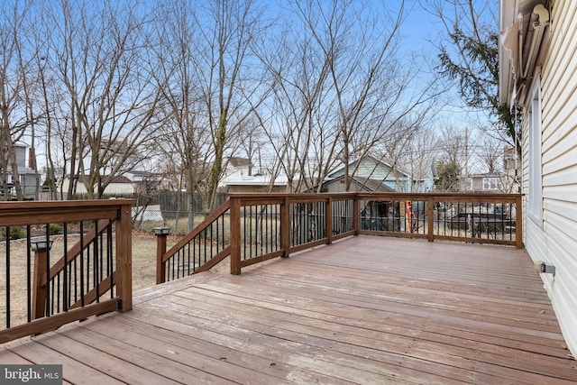 wooden terrace with fence