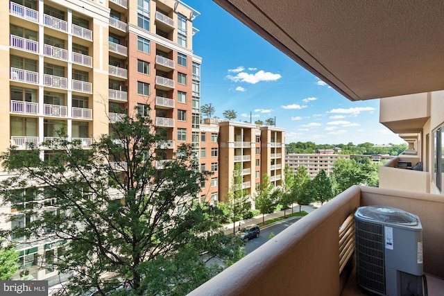 balcony with cooling unit