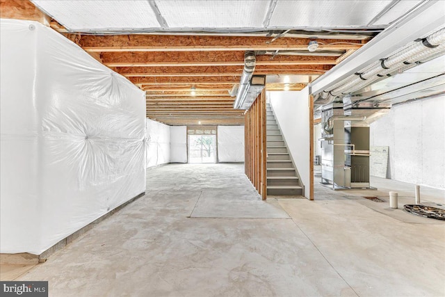 basement featuring stairway