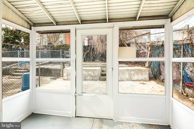 view of unfurnished sunroom