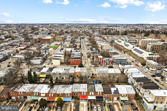 drone / aerial view featuring a city view