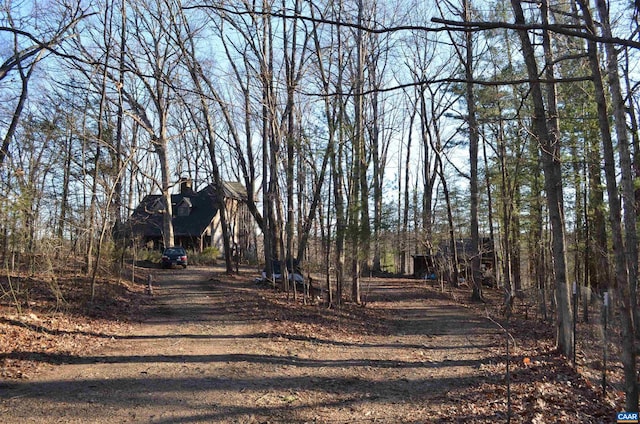 view of street featuring dirt driveway