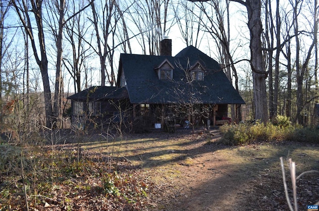 exterior space with a chimney