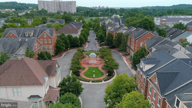 aerial view with a residential view