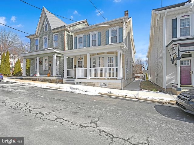 multi unit property with covered porch