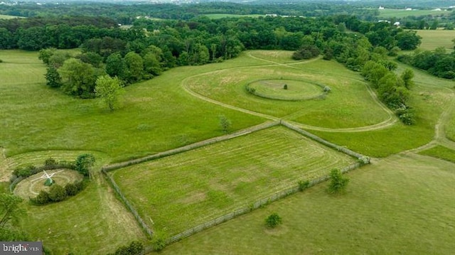 drone / aerial view featuring a rural view