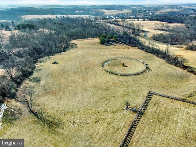 drone / aerial view with a rural view