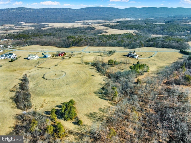 aerial view with a mountain view