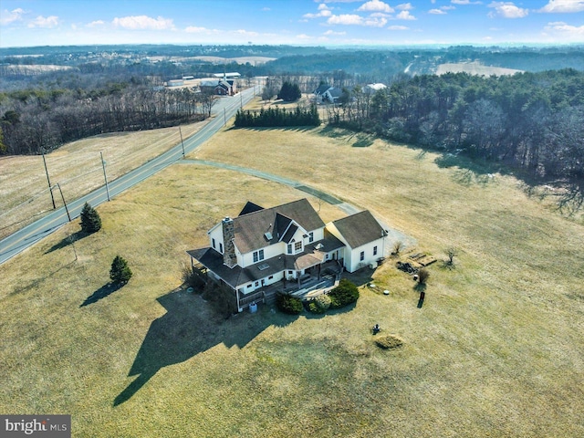 drone / aerial view with a rural view