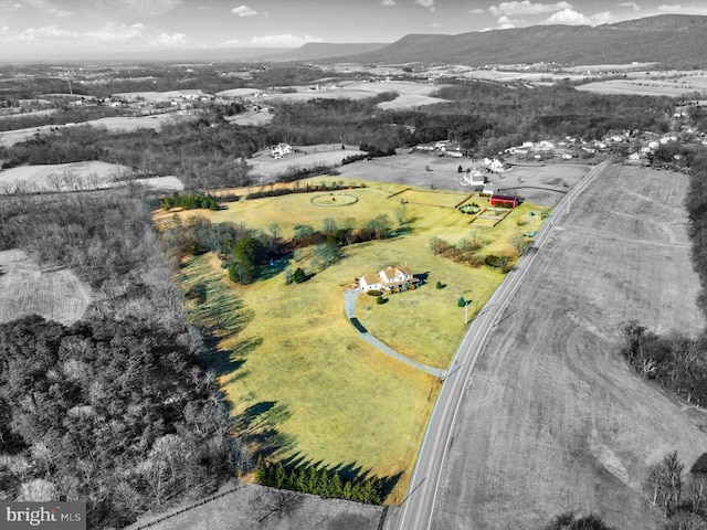 bird's eye view with a mountain view