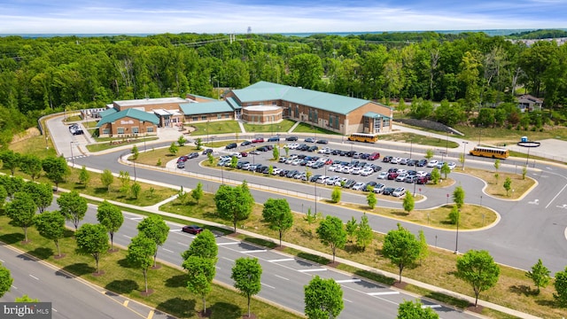 aerial view featuring a view of trees