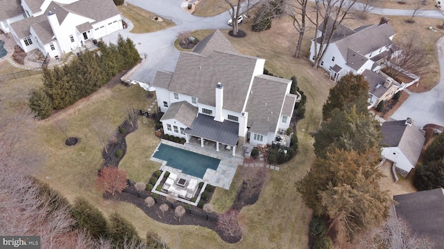 bird's eye view with a residential view