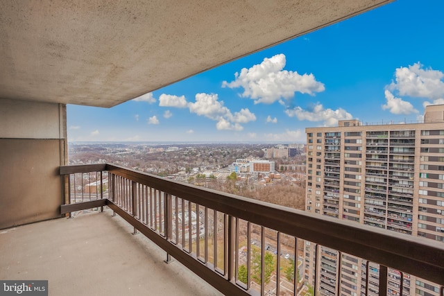 balcony with a city view