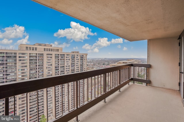 balcony with a view of city