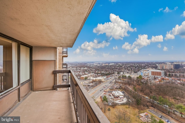 balcony with a view of city