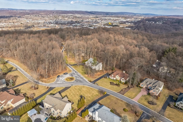 drone / aerial view with a residential view